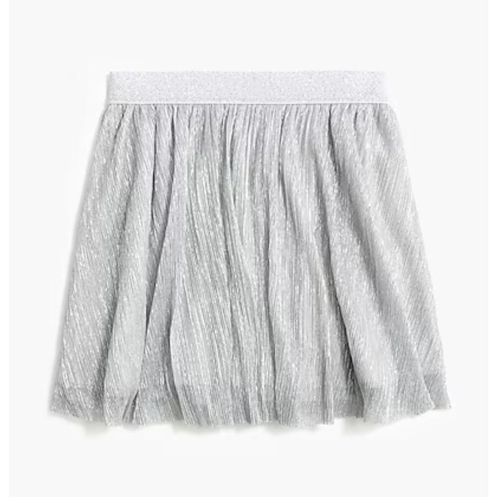 Crewcuts Factory | NWT Girls' silver shimmer skirt Silver Pleated Mesh | Sz 16